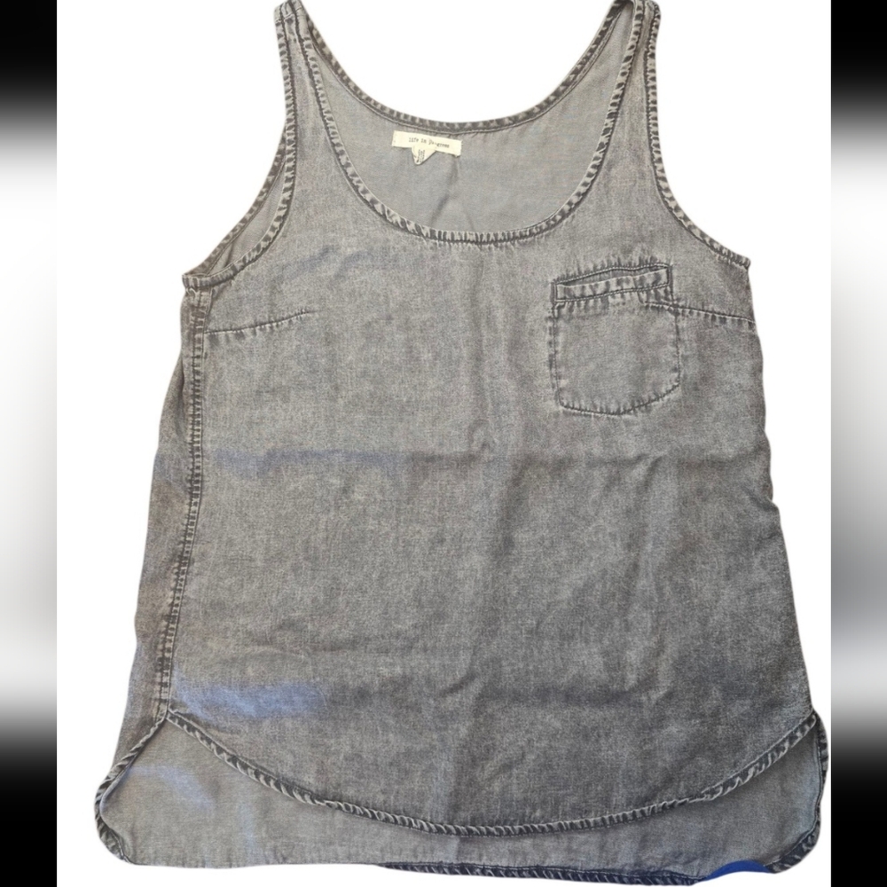Life in Progress Acid Wash Tank Sleeveless Top